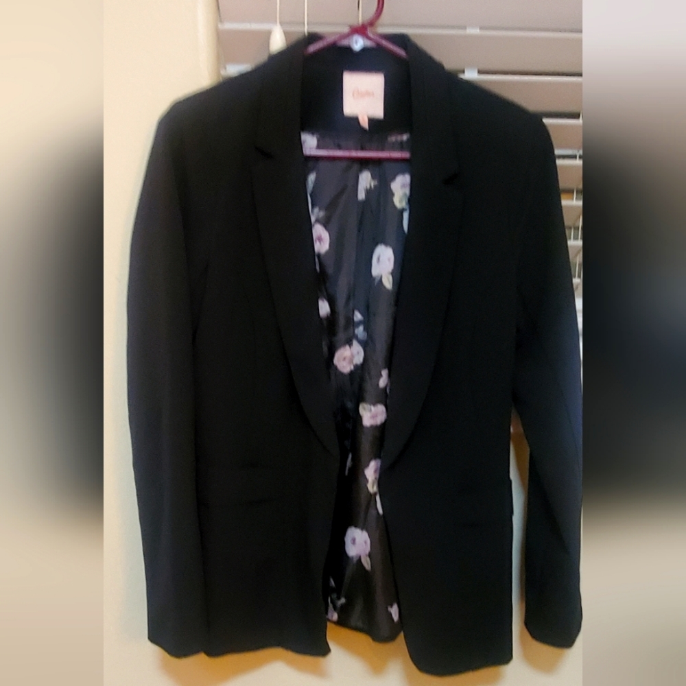 Candie's cute open front blazer w/floral lining